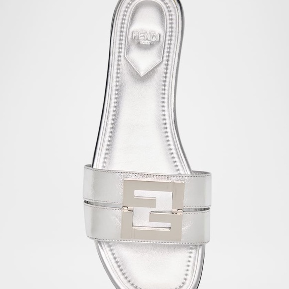 Fendi FFold Metallic Slide Sandals size EU 40 BNWB - Picture 8 of 9